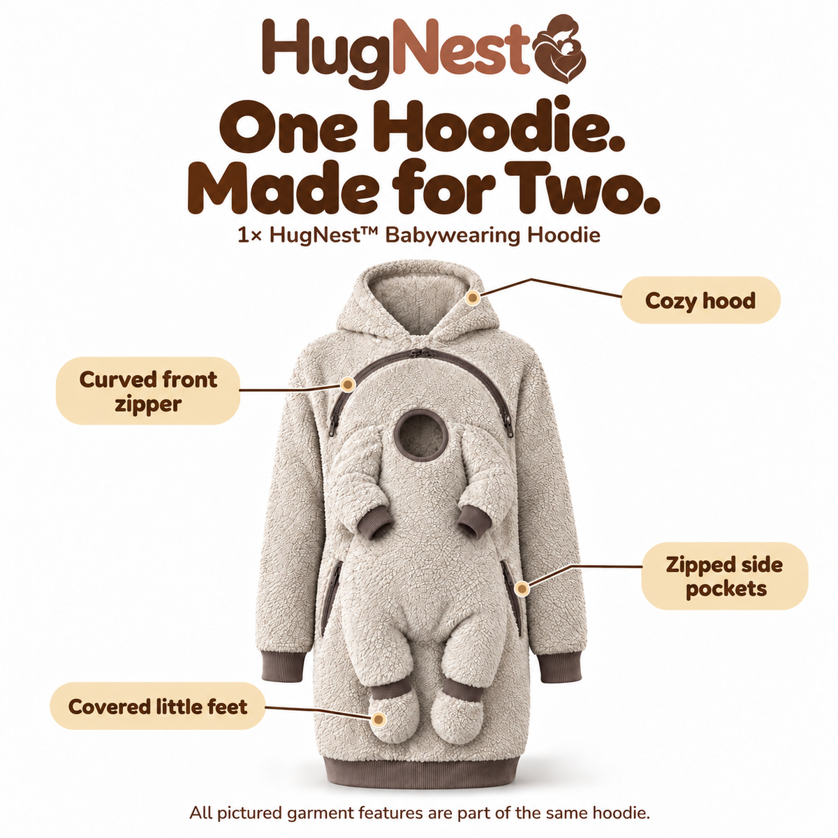 HugNest™ — Cozy Babywearing Hoodie